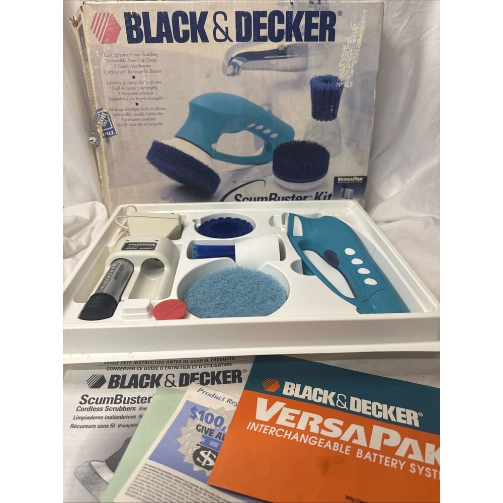 Black and Decker Scum Buster Kit Cordless SB400 Tub Tile ScumBuster Versa pak